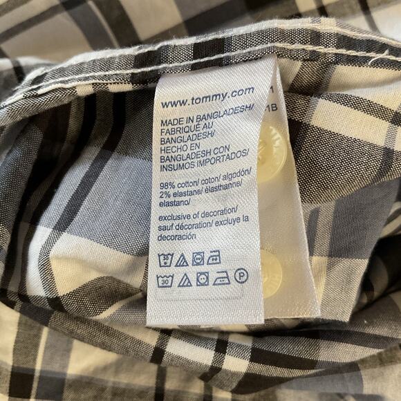 Tommy Hilfiger Men’s Plaid Button Down Shirt XXL Slim Fit Stretch Short Sleeve - Picture 5 of 5